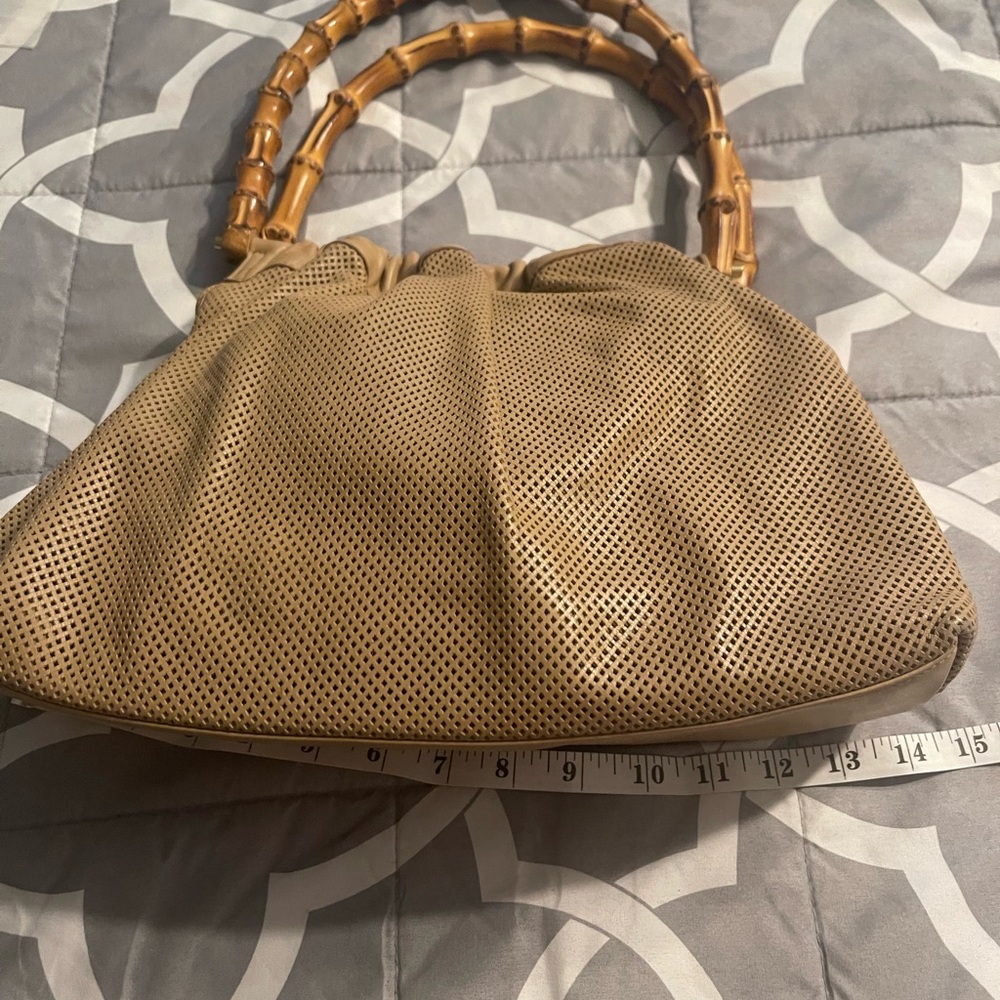 *SOLD*from another listing!Authentic Gucci Tan Perforated leather Handbag w/ Bam